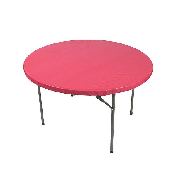 Fun Express RED FITTED ROUND TABLE COVER - Party Supplies - 1 Piece