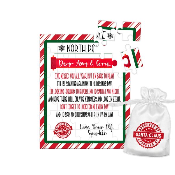 Personalized Elf Arrival Puzzle Gift For Kids
