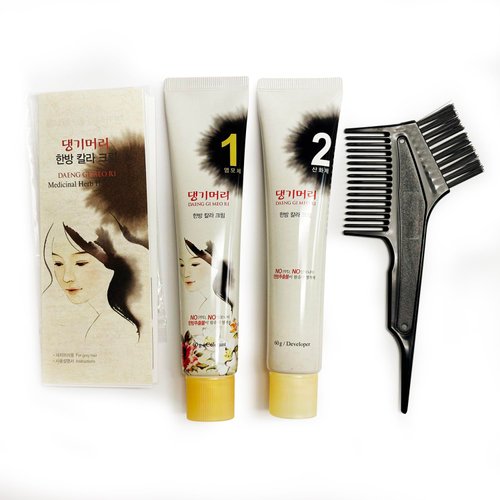Daeng Gi Meo Ri – Korean Herbal Hair Dye Color Cream [Black] - PPD-Free Gray Coverage, Hair Protection, High-Keratin Formula, 5 Oz