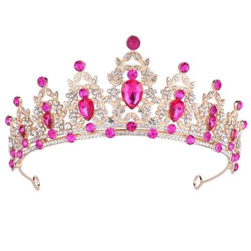 ShulaSHOP Crowns for Women,Rose Tiaras for Women,Gold Crown Royal Queen Crown and Tiaras Princess Crown for Women and Girls,Party Halloween Costume Prom Birthday Bridal Wedding Hair Accessories