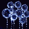 10 PACKS LED Bobo Balloons, Clear Light Up Balloons,Helium Glow Bubble Balloons with String Lights for Party Birthday Wedding Quinceanera Decorations (Cold White)
