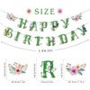 SUNBEAUTY Spring Happy Birthday Banner Green Spring Butterfly Flowers Banner Summer Spring Butterfly Birthday Party Decorations | Pre-Strung