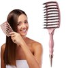 LOBINH Hair Brush, Boar Bristle Hair Brushes, Detangling Hairbrush for Thick Curly Thin Long Short Wet Dry Hair Adds Shine & Health and Makes Hair Smooth, Curved Vented Hair Brush for Women Men Kids