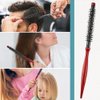 2 Styles Small Round Brush, Wooden Mini Hair Brush Roller Quiff Hair Combs, Mustache Brush, Travel Nylon Hairdressing Brushes Styling Volume Hairbrush for Curling, Short Hair, Thin Hair