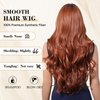 testar Auburn Wigs For White Women Long Wavy Middle Part Auburn Red Wigs Copper Hair Wigs Natural Lace Hair line Wig Synthetic Heat Resistant Wigs For Girls Daily Cosplay Use 26 IN