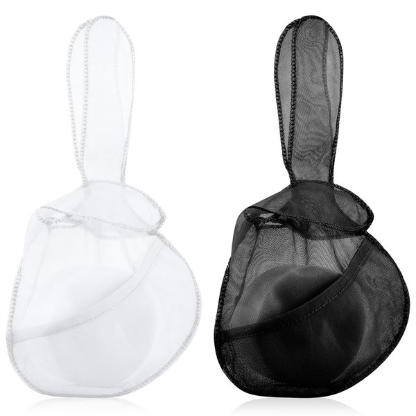Nuanchu 2 Pcs Shampoo Bar Bag Shampoo Bar Holder Mesh Soap Bags for Soap Bars Shampoo Conditioner Bar Pouch Travel Soap Holder Foam Net Savers(Black, White)