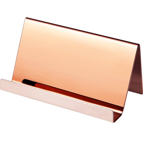 Maxdot Rose Gold Business Card Holders Stainless Steel Name Cards Display Stand Desktop Rack Organizer for Office Home Desk Accessories