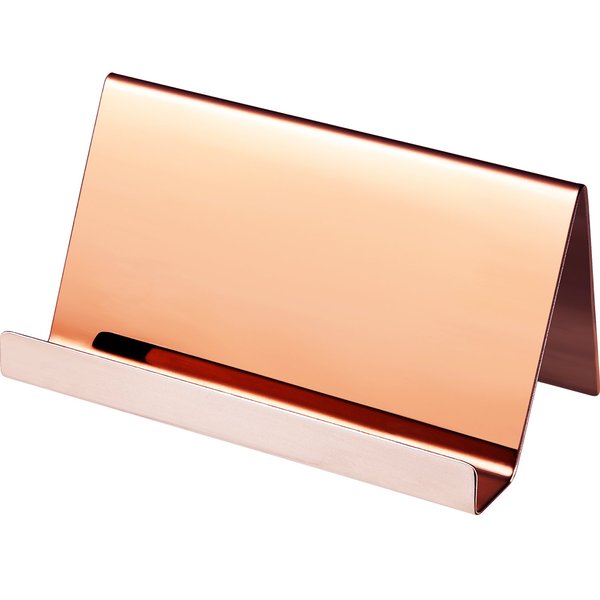 Maxdot Rose Gold Business Card Holders Stainless Steel Name Cards Display Stand Desktop Rack Organizer for Office Home Desk Accessories