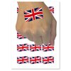 Great Britain with Waving Flag Union Jack Cute Temporary Tattoo Water Resistant Fake Body Art Set Collection - 54 1" Tattoos (1 Sheet)