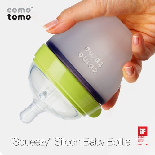 Comotomo Baby Bottle, Green, 5 oz