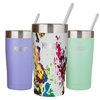 Healthy Human Stainless Steel Tumbler with Straw & Lid | Splash Proof Insulated Travel Cup | Eco-Friendly Coffee Tumblers | Water Cups with Straws Cleaner and Splash Proof Lids (20oz, Art Deco)