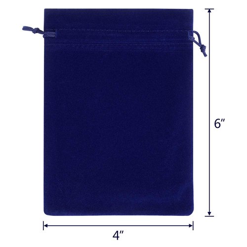 Lucky Monet 25/50/100PCS Velvet Drawstring Bags Jewelry Pouches for Christmas Birthday Party Wedding Favors Gift Candy Headphones Art and DIY Craft (25Pcs, Royal Blue, 4” x 6”)