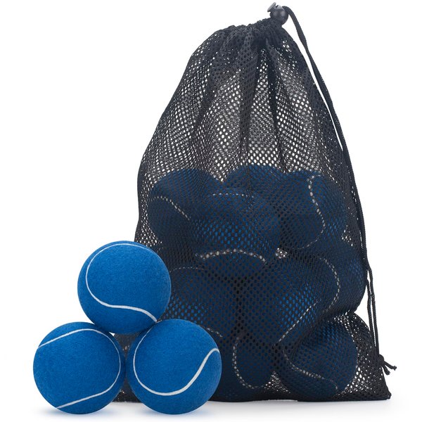 SUNEZLGO Premium 12-Piece Tennis Balls Set, 2.5 Inch Diameter, Durable Thickened Safe Natural Rubber, Multi-Purpose, Ideal Sports Gift