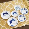 LOVE LOVE JAPAN Dessert Sushi Soy Sauce Salad Ceramic Plates Cats Design Set of 5 Made in Japan 5 Cats 4.7in