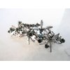 Generic Bronze gold or silver flower leaf crystal hair clip barrette bridal hair clip (Primary color: Silver/clear crystal)