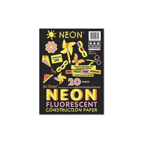 Pacon- Art Street Neon Construction Paper ,Const ,20Pk ,Flas V11H233020 (Pack Of 10