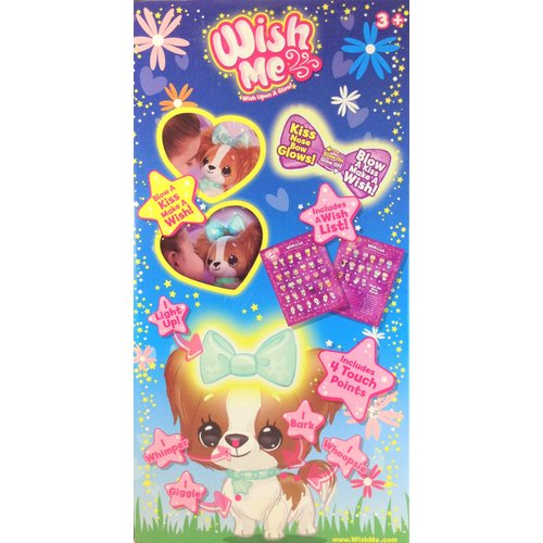 Wish Me Pets Bundle - Light Up LED Stuffed Animals - Blue Cavalier Puppy and Mini Brown Cavalier Puppy