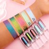 ecofavor Liquid Eyeshadow Glitter, MultiChrome Shimmer Duochrome Liquid Eye Shadow,High Pigmented Sparkling Waterproof Long lasting Liquid Eyeshadow Color Shift Silver Light Green to Teal #7
