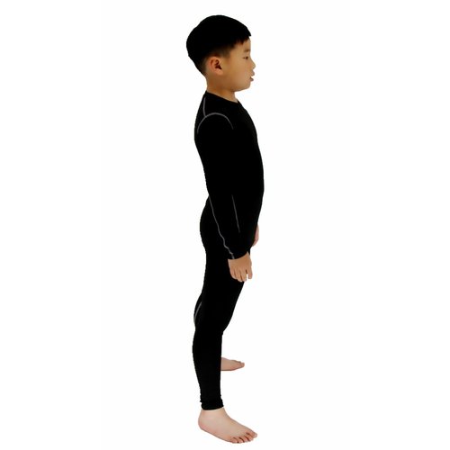LANBAOSI Boys & Girls Long Sleeve Compression Shirts and Pant 2 PCS Set, Black, 12