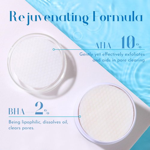 FEELSHION Glycolic Acid Exfoliating Face Pads | Exfoliation with Salicylic Acid & Vitamins C, E | Hydrating & Firming with Hyaluronic Acid & Calendula | Cruelty-Free, Dermatologist-Tested (50 Pads)