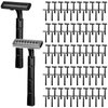 100 Pcs Disposable Razors Twin Blade Shaving Razor for Men Women Stainless Steel Bulk Razors with Clear Safety Cap Hospitality Quality Shavers Apply to Hotel Camping Traveling Home Apartment, Black
