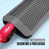 ZAKRA Heat Resistant Silicone Mat Pouch for Hair Straightener,Flat Iron,Curling Iron,Hot Hair Tools.(Grey)
