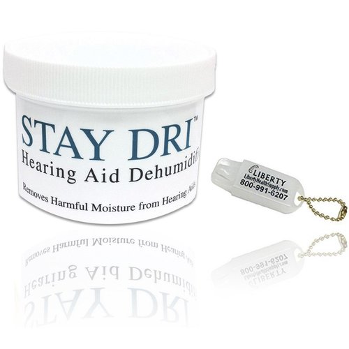 Stay Dri Hearing Aid Dehumidifier - Includes Free Liberty Keychain Hearing Aid Battery Holder