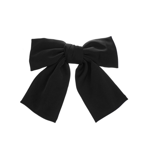 MADISON TYLER Black Hair Bows for Women | Silky Satin Bow Hair Clip French Barrettes | Hair Accessories for Long Hair, Curly, Wavy, Fine, Thick | Gifts for Women
