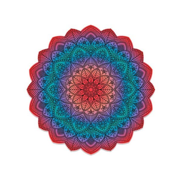GT Graphics Detailed Mandala Beautiful Flower Design - 8" Vinyl Sticker - for Car Laptop I-Pad - Waterproof Decal