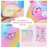 Piggy Bank Girls Unicorn Piggy Banks Cute Unbreakable Resin Coin Money Bank with Stickers Bracelet Set for Kids Toddlers, Rainbow