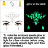 6Sheets Face Jewels Gems Self-Adhesive Rhinestone+30g Chunky Face Body Eye Hair Glitter, Rave Festival Outfits Clothes Iridescent Crystals Stickers Rainbow Body Makeup Tattoo Kit(3 luminous)