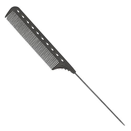 YS Park (3 Pack) 122 (Carbon) Extra Long Tail Comb from ProHairTools ONLY! + Free Double Dip Comb Brush ($4 Value)