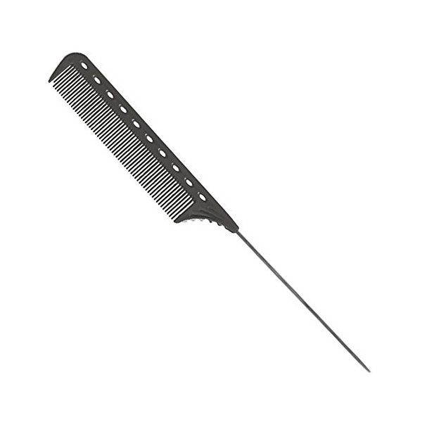 YS Park (3 Pack) 122 (Carbon) Extra Long Tail Comb from ProHairTools ONLY! + Free Double Dip Comb Brush ($4 Value)
