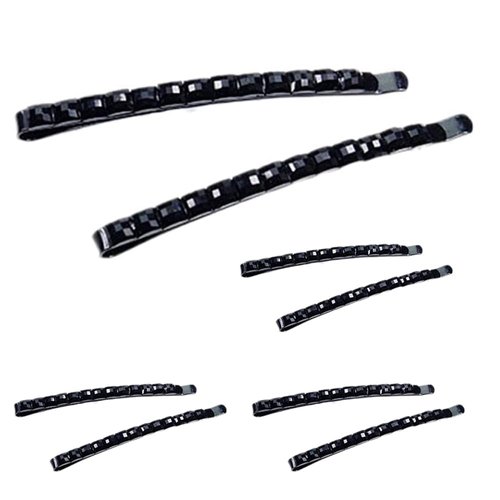 8 Pcs Black Rhinestone Barrettes,Crystal Diamond Bobby Pin,Shiny Hair Pin, Hairpin, Sparkly Hair Decoration for Women Clip Bangs Metal Hair Clip Hair Pins Hair Styling Pins