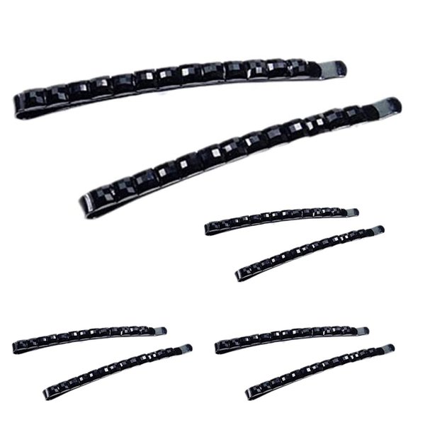 8 Pcs Black Rhinestone Barrettes,Crystal Diamond Bobby Pin,Shiny Hair Pin, Hairpin, Sparkly Hair Decoration for Women Clip Bangs Metal Hair Clip Hair Pins Hair Styling Pins