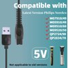 Qjin USB-A Charging Cable for Latest Version Philips Norelco MG5910/49 MG7910/49 MG9510/60 MG9520/50 QP2724/90 QP2834/70 Trimmer Replacement Power Cord, 2 Pcs