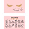 50 Pck Lash Extension Aftercare Thank You Cards, Lash Supplies, Size 3.5”x2” in, Pink