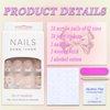 Press on Nails Extra Short Square MABKJLF French Tip Fake Nails White Full Cover Glue on Nails Rhinestones False Nails Acrylic Press on Nails Stick on Nails Artificial Nails for Women Girls 24 Pcs