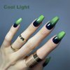 Redykat 24PCS Glossy Coffin Press On Nails, Salon Quality Nail art, Extra Long Acrylic Fake Nails, False Nails, Home Quick Manicure (green&black ombre)
