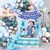 Space Theme 1st Birthday Party Decorations, First Trip Around The Sun Birthday Party Supplies, Space 1st Birthday Balloon Arch Star Moon Foil Balloons and Banner for Baby Shower Boy 1st Birthday