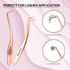 Miuffue False Eyelash Applicator DIY Lash Applicator Tool Stainless Steel Curved Eyelash Tweezers for Strip Lashes, Rose Gold