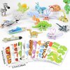 CCINEE 100 Pcs Educational 3D Cartoon Puzzle Toys for Kids,3D Animal Dinosaur Airplane Insect Learning Educational Montessori Toys Paper Puzzle Game for DIY Crafts Birthday Gifts