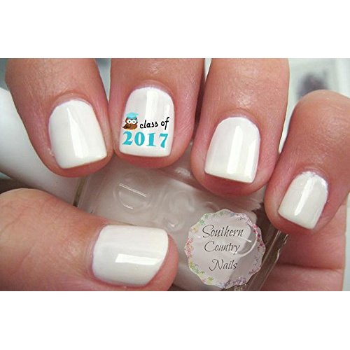 Graduation Class of 2017 blue Owl Nail Art Decal