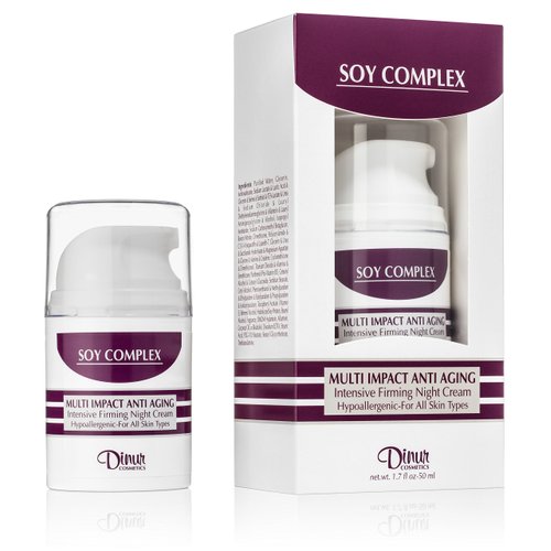 Dinur Cosmetics SOY COMPLEX Multi Impact Anti Aging Night Cream 1.7 oz. 50 ml.