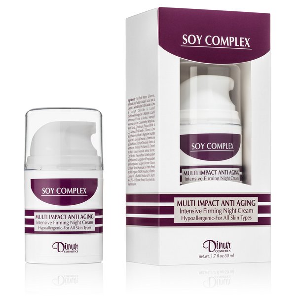 Dinur Cosmetics SOY COMPLEX Multi Impact Anti Aging Night Cream 1.7 oz. 50 ml.