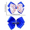 4th of July Hair Bow Clips Glitter Star Hairpins for Kids Girls, Patriotic Headband for 6 Inch Handmade Grosgrain Ribbon Alligator Clip Barrette Independence Day Party Headwear 1PCS