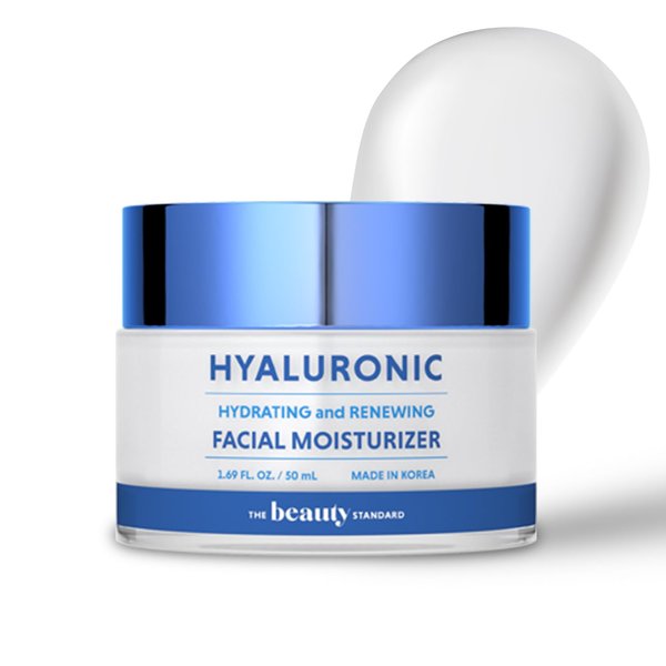 The Beauty Standard Hyaluronic Acid Daily Face Moisturizer - Long-lasting Hydration & Moisture, Anti-aging, Skin Firming Day Cream - Cruelty Free Korean Skin Care For All Skin Types - 1.69 Fl. oz
