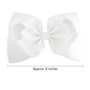 2PCS 8" Big Hair Bows for Girls Alligator Clips Grosgrain Ribbon Hair Accessories for Little Teen Toddler Girls Kids (White)