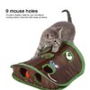 TOPINCN Cat Toy 9 Mouse Holes Pet Cat Interactive Toy Intelligence Trainning with Bell Ball Folding Creative Vocal Cat Mice Toy Hide Seek Toys