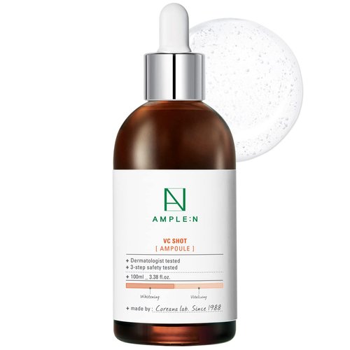 AMPLE:N VC Shot Serum - Anti-Aging Face Serum with Vitamin C – Evens Pigmentation and Aging Spots - Vitamin C Serum to Clear Skin of Sun Damage and Reduce Wrinkles, 3.38 fl.oz.